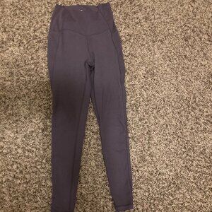 Danskin Purple Leggings XS Xtra Small Ankle Length Wide Waistband Side Pockets